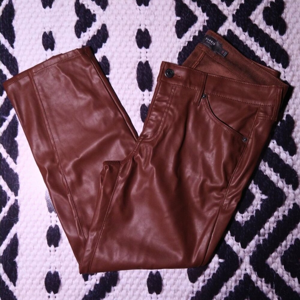 Torrid Brown Faux Leather Pants NWOT